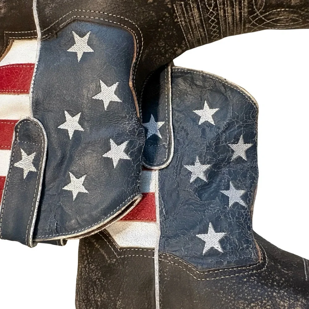 Roper American Beauty Flag Ankle Boots, Sz 9 - Picture 11 of 16